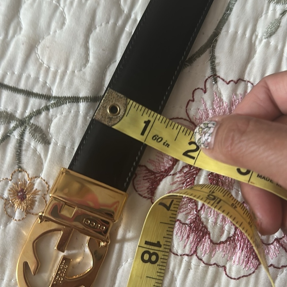 𝓖𝓤𝓤𝓒𝓘 belt with gold hardware - Picture 11 of 14